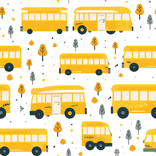 Cute Yellow Bus Art Panel