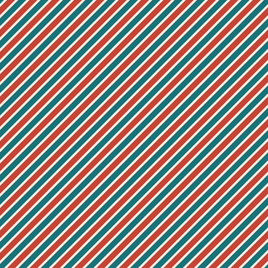 Red & Green Peppermint Stripes Art Panel